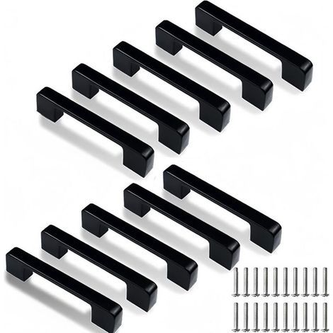 10 Pièces Cuisine Poignée Poignee de Meuble Poignées de Placard Poignées de Tiroir Avec Vis,pour Placards Porte Meuble Cuisine (Entraxe 96mm) (1/4)