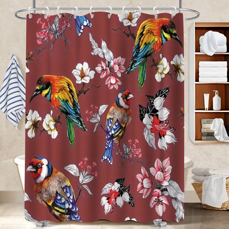 Rideau polyester pour douche 180x180 avec œillets cache baignoire pour appartement (1/5)