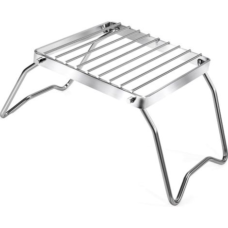 Grille de Barbecue Pliante Mini Grille de Feu de Camp en Acier Inoxydable Barbecue Grill de Rangemen pour Barbecue en Plein Air Camping Pique (1/5)