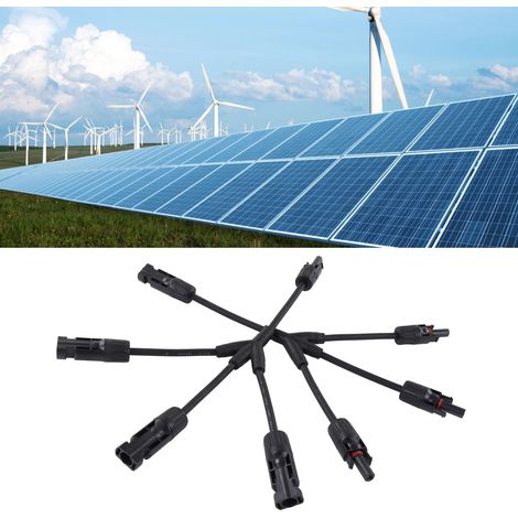 Connecteur photovoltaïque IP67, connecteur solaire en Y 1000 V, connecteur parallèle extra long pour panneau solaire, kit d'outils pour câble solaire MC4-Y4 (1/5)