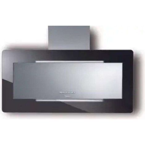 HOTTE TRISIA cm. 90 - Acier inoxydable, verre noir - 800 m³/h