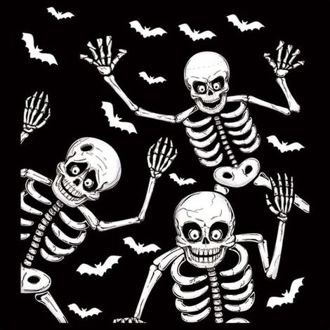 Autocollants décoratifs squelette pour fenêtre d'Halloween, autocollants d'horreur réutilisables (1/3)