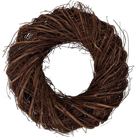 Couronne Décorative en Rotin Brun Ø 30 x 8 cm pour Décoration Intérieure et Fêtes - PANGIVO (1/2)