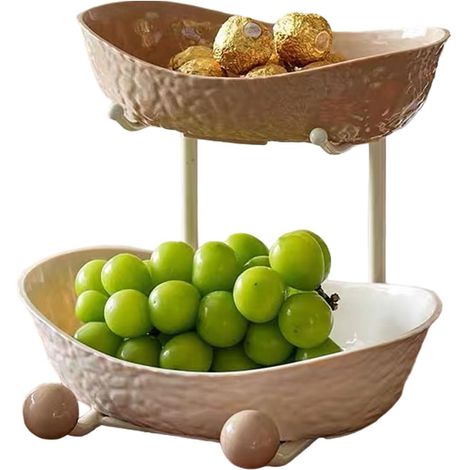 Modern Yuanbao Fruit Plate Three Layered Plastic Large Bowl with