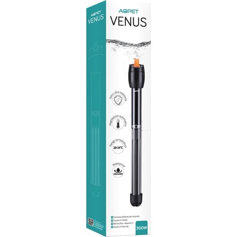 AQPET VENUS Riscaldatore Termoriscaldatore per Acquario in vetro Infrangibile Termostato regolabile, 300 Watt Lunghezza 38 cm (1/5)