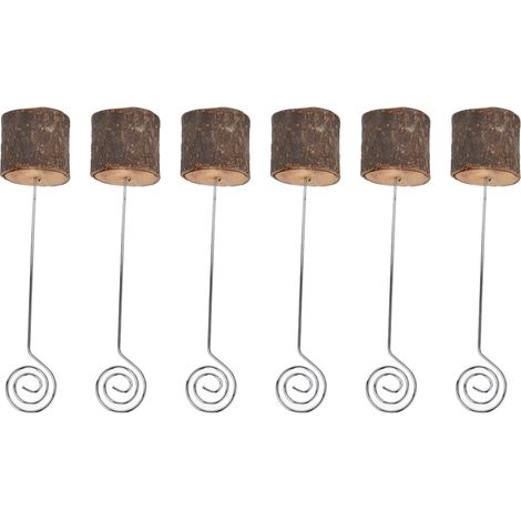 Lot de 20 porte-noms en bois de qualité supérieure avec fil métallique enroulé pour cartes de visite et photos, parfaits pour mariages, anniversaires et fêtes. (1/5)