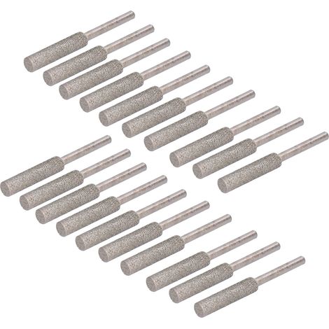 Kit d'affûtage de tronçonneuse 20 pièces, tête de meulage rotative, lime, argent, 5,5 mm (1/5)