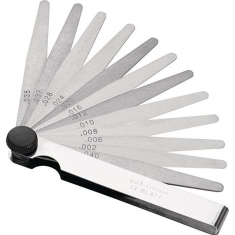 Fühlerlehre Blattstärke 0,05-1,0 mm Stahl Länge 100 mm Blattanzahl 20 St. (1/3)