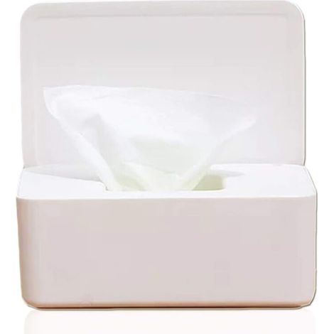Aufbewahrungsbox für Taschentücher, großes Fassungsvermögen, Spenderbox für Feuchttücher mit rechteckigem, versiegeltem Deckel für Badezimmer, Küche, Schlafzimmer - Weiß (1/5)