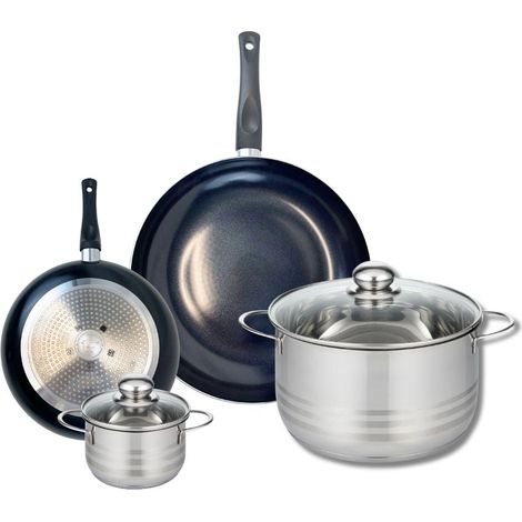 Ensemble de 2 Poêles de cuisson 20 et 28 cm et 2 faitouts 12 et 24 cm Elo Prima Brillant (1/5)