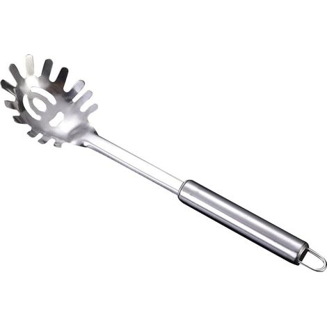 Spaghettilöffel, polierter Edelstahl, 32 cm, ergonomische Pastazange, Küchenutensil, spülmaschinenfest, zum Kochen zu Hause (1/5)
