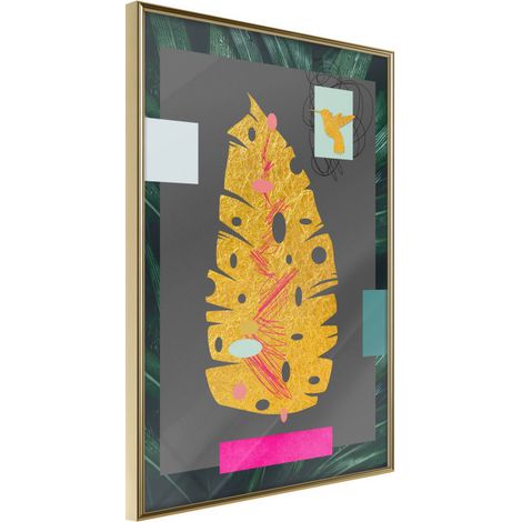 Affiche Murale Encadrée "Botanical Treasure" 40 x 60 cm Or (1/2)