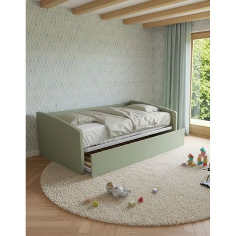 Divano letto 1 piazza e mezza con secondo letto estraibile - Ideale per camerette - Salvia