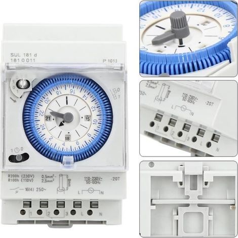 SUL181D Mechanischer Timer 15 Minuten - 24 Stunden Relais-Zeitschalter 250VAC 16A (1/4)
