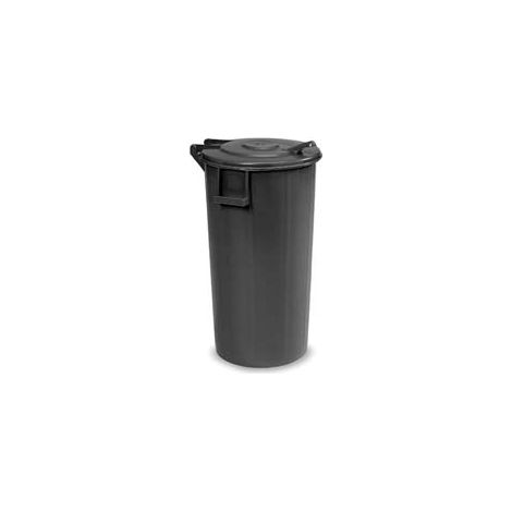 BIDONE PER IMMONDIZIA COPERCHIO CON CERNIERA LT.100  cm.42x94h.  nero    ICS