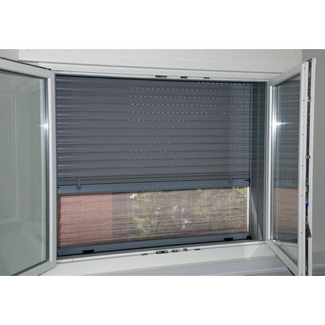 Zanzariera universale verticale con finitura marrone per tapparelle motorizzate Stop Inset - 100x160 cm