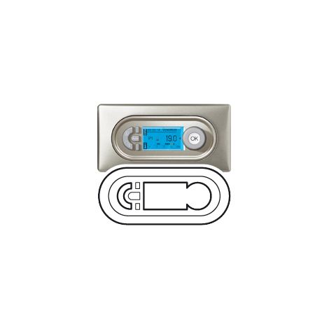 Legrand – Enjoliveur céliane titane pour thermostat ou programmateur chauffage – Compatible avec gestionnaire ambiance lumineuse – 22g