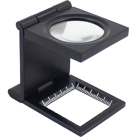 10-fache 28-mm-Mini-Faltlupe aus Zinklegierung mit Skala für Textilien und optisches Glas