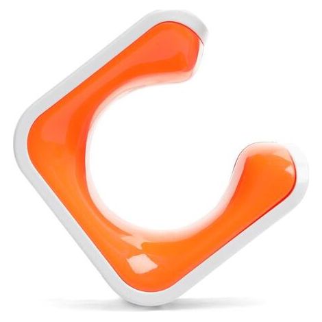 Soporte de pared para bicicleta de montaña Hornit Clug L blanco-naranja - soporte compacto para MTB