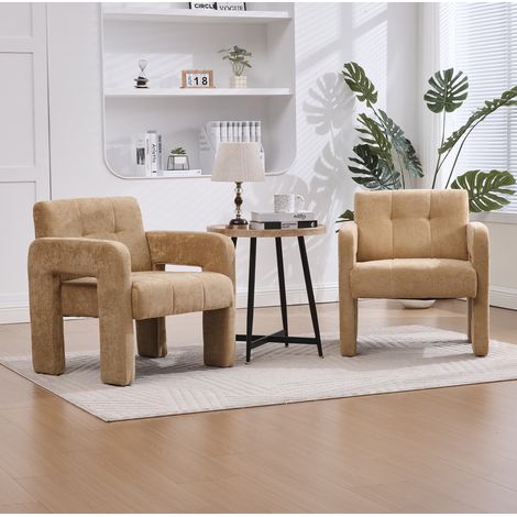 poltrona soggiorno 67,5 cm chenille senape elegante OKMYHOME (1/5)