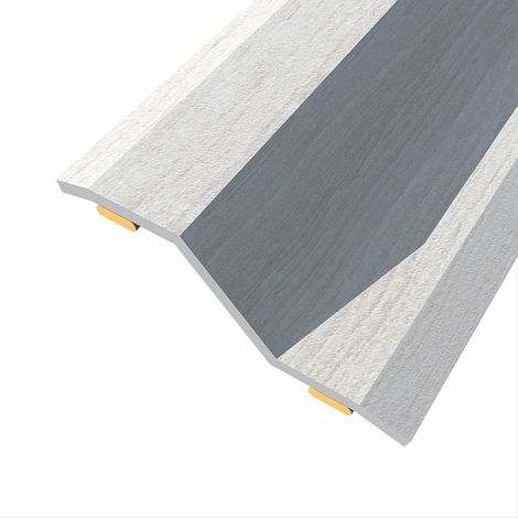 Junta de acero para desnivel 8-14 mm, adhesiva, flooring, roble gris, 83 x 3,6 cm
