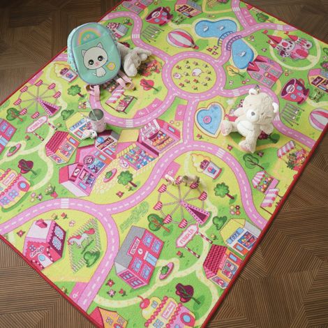 Tapis de jeu enfant - Circuit de voiture - Shopping - 120 x 170 cm (1/5)