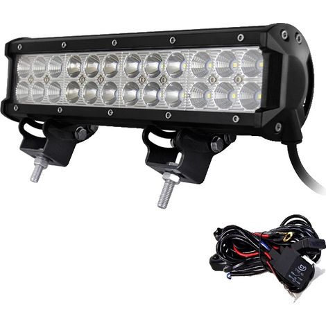 Barra luminosa a LED per fuoristrada, fascio combinato da 72 W, design impermeabile, 72 W con cavo (1/2)