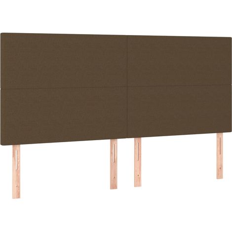 Maison Exclusive - Tête de lit marron foncé 200 x 5 x 118/128 cm Tissu (1/5)