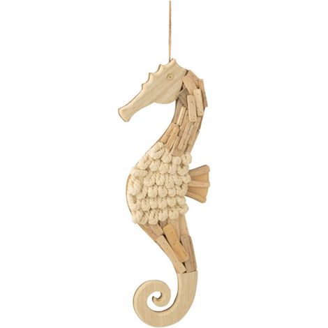 Hippocampe Déco à Suspendre "Bali" 59cm Naturel (1/2)