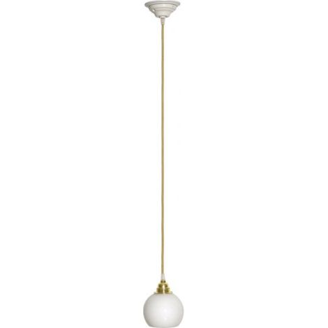 Suspension en Porcelaine Blanche avec Réflecteur en Bulbe et Douille E27
