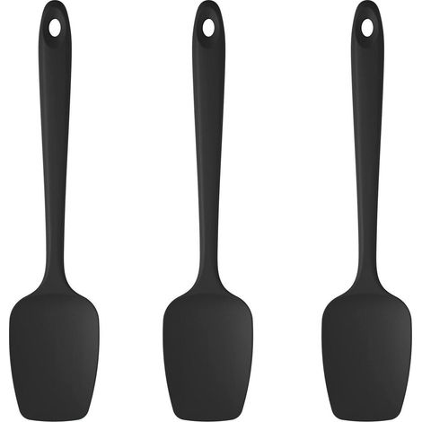 Silikon Kochlöffel 3er-Set, 315°C hitzebeständig, Schwarz