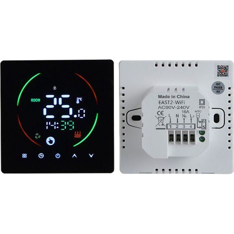 Thermostat intelligent, thermostat de chauffage au sol 16 A, télécommande AC90-240 V, paramètres de minuterie, affichage LED IP20 programmable pour le bureau (1/3)