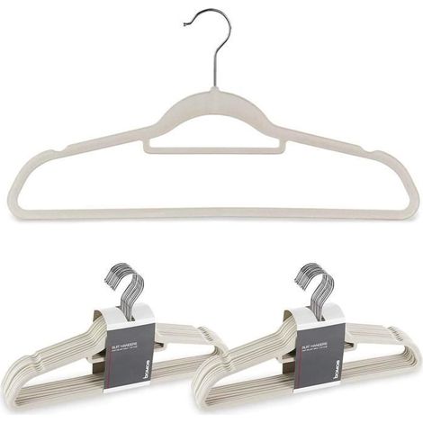 20 cintres velours gris, barre pantalon stable et encoches anti-glisse, cintres anti-dérapage pour vêtements lourds et costumes (1/4)