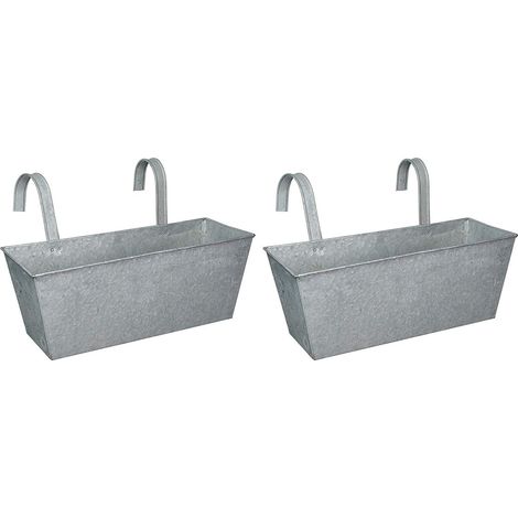 Zinc Balcony Hanging Planters (Set of 2) (1/5)