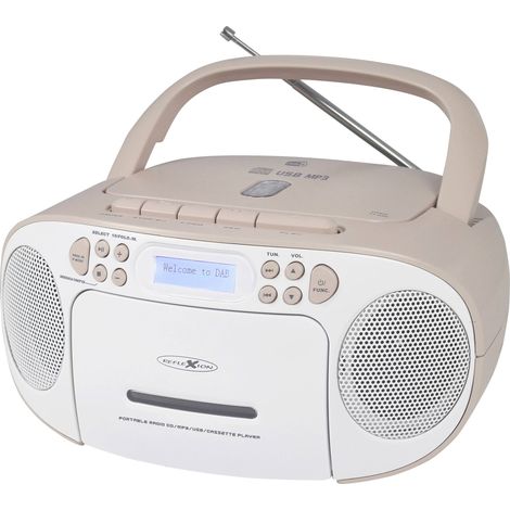 Reflexion Radio-lecteur CD DAB+, DAB, FM AUX, CD, Cassette, USB blanc, rose Y868952 (1/6)