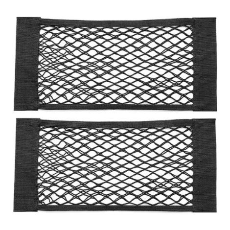 Filet Rangement de Coffre Voiture, [2 PCS 50x25cm] Organisateurs Sac Pocket Organizer de Coffre Voiture, Filet de Stockage Voiture Sac avec Élastique Magic Sticker pour Voiture Bagages Sac (1/5)