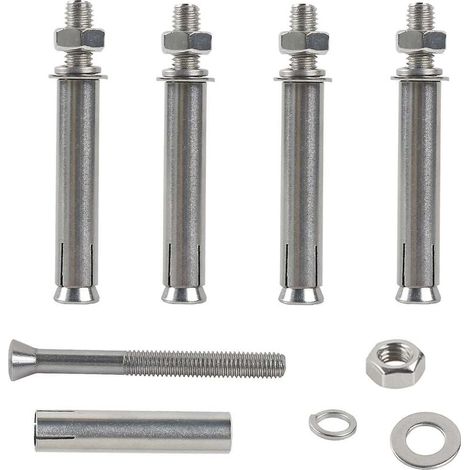 Boulons d'expansion hexagonaux ZVD-M8x80 mm, vis d'expansion en acier inoxydable 304, ancrages pour béton robustes, fixation pour construction murale, 6 pièces (1/4)