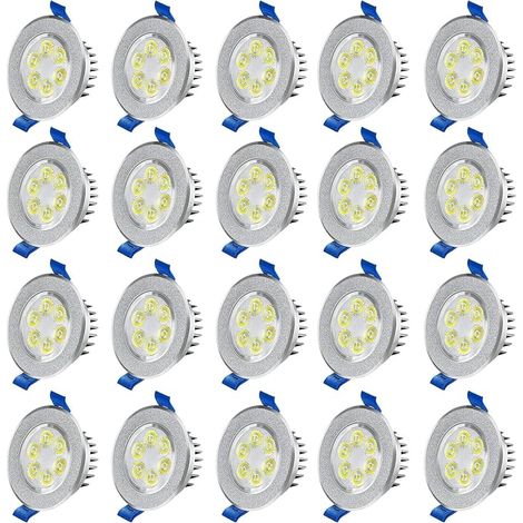 20X 3W Spot Led Encastrable Extra Plat - Led Spot Encastré Salle de Bain, Ultra-mince, Blanc Chaud 3000K-3500K, AC 230V,270 Lumière, IP44 Pour salle de bain Cuisine Salon Couloir (1/5)