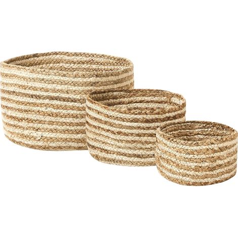 Aufbewahrungskorb 3er Set KAHU Jute Naturfarben