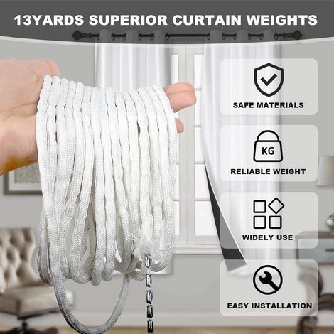13 yards/12 meters shower curtain weight drape, curtain weight rope, window screen holiday wedding Christmas counterweight pull rope (1/5)