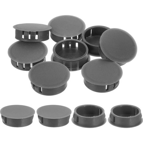 12Pcs Bouchon de Trou en Nylon, 29.5-30mm Diamètre de Trou Bouchon d'étanchéité Rond Souple et Flexible de Verrouillage Bouchons en Caoutchouc pour Bouteille, Tuyaux, Cuisine, Gris (1/5)