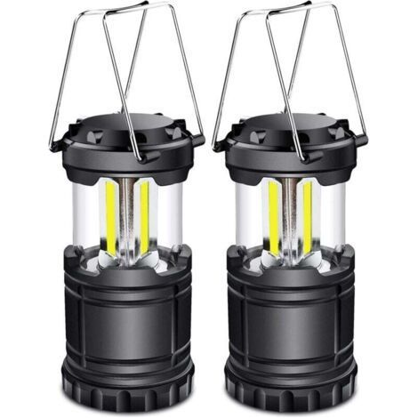 Lanterne Camping LED, Lampe Camping portable 350LM avec poignées en métal, pour Tente Camping Randonnée Pêche Cave etc, 2 pièces [Classe énergétique A+] (1/5)