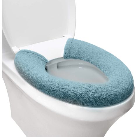 Couvre-Abattant De Toilette - Extensible Lavable En Fibre Polyester - Pour Abattants Ronds Et Élancés - 1 Pièce (1/5)
