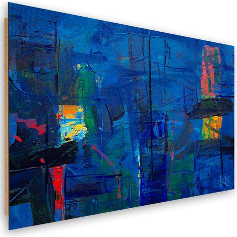 Quadro deco panel, Mano di astrazione blu -pinto - 100x70 (1/5)