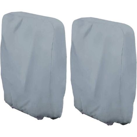 Juego de 2 fundas para sillas plegables de exterior, con bolsa de almacenamiento, resistentes a la intemperie, color gris. (1/5)