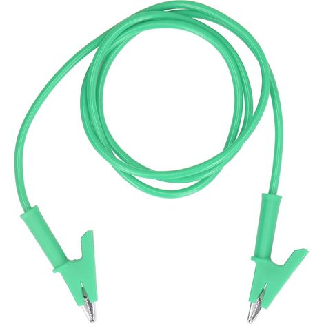 Câble de test à pince crocodile double extrémité, ouverture de 10 mm, pour batterie de véhicule (vert)