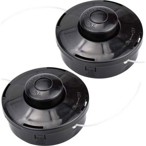 Set of 2 Universal Brushcutter Heads, A6481 Nylon Replacement Spool for Brushcutter Trimmer Cutting Head M10 x 1.25 for Petrol and Gasoline Brushcutters, (1/4)