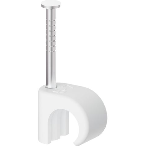 Colliers de câble, 100 pièces colliers à clou, 5-7 mm, acier inoxydable 304, gestion de câbles pour téléphone et câbles Ethernet, câbles d'alimentation, tuyau, blanc (1/5)