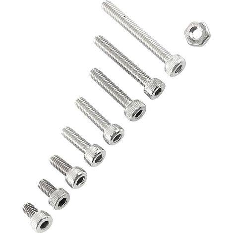 Vis à tête hexagonale creuse M2.5 en acier inoxydable A2 avec écrous hexagonaux, kit de montage (tête bombée) (1/5)