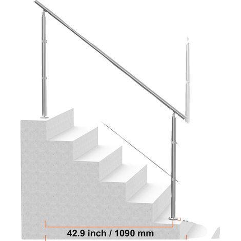 Barandillas para escaleras exteriores, acero inoxidable duradero, fácil instalación, tipo 5 (1/2)